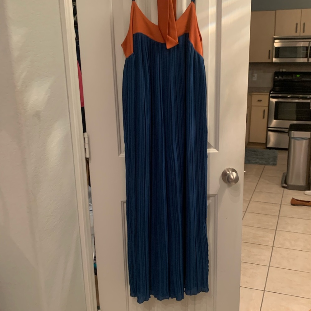 Nasty Gal Blue & Orange 70s Jumpsuit Size M - Picture 3 of 5